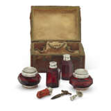 A GERMAN SILVER AND RUBY GLASS WRITING SET - photo 1