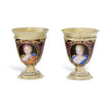 TWO GERMAN SILVER-GILT, COPPER AND ENAMEL LIQUOR CUPS - фото 3