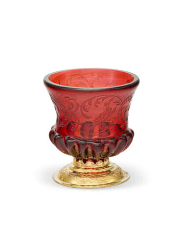 A GERMAN GILT-METAL MOUNTED SMALL RUBY GLASS CUP - photo 1