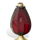 A GERMAN GILT-METAL MOUNTED RUBY GLASS FLASK - photo 1