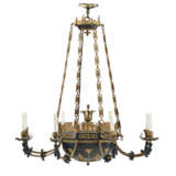 A RUSSIAN ORMOLU AND PATINATED BRONZE EIGHT-LIGHT CHANDELIER - Foto 1