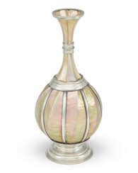 AN AUSTRIAN SILVER-MOUNTED MOTHER-OF-PEARL URN