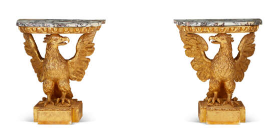 A PAIR OF GEORGE II STYLE GILTWOOD CONSOLES - photo 1