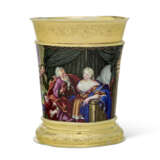 A GERMAN SILVER-GILT AND PAINTED ENAMEL BEAKER - photo 1