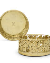 A PAIR OF GEORGE III SILVER-GILT WINE COASTERS