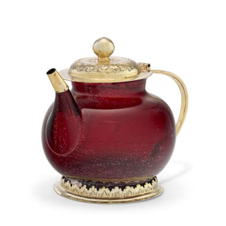 A GERMAN SILVER-GILT MOUNTED RUBY GLASS TEAPOT - photo 1