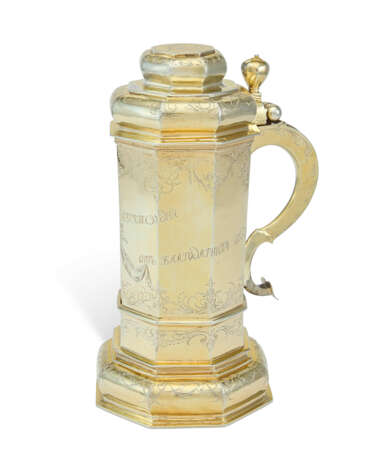 A GERMAN SILVER-GILT PEG TANKARD - photo 1