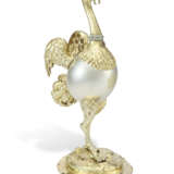 A GERMAN PARCEL-GILT SILVER, ENAMEL AND GEM-SET OSTRICH-FORM CUP AND COVER - photo 2