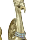 A GERMAN PARCEL-GILT SILVER, ENAMEL AND GEM-SET OSTRICH-FORM CUP AND COVER - photo 4