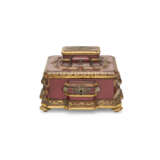 A PAINTED GILTWOOD AND SILVER-MOUNTED NECESSAIRE WITH GERMAN SILVER-GILT, ENAMEL, STEEL AND RUBY GLASS FITTINGS - фото 4