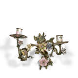 A PAIR OF AUSTRIAN ORMOLU AND ENAMELED TWO-BRANCH WALL-LIGHTS - photo 2