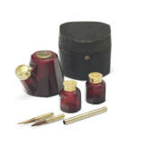 A GERMAN SILVER-GILT AND RUBY GLASS WRITING SET - photo 1