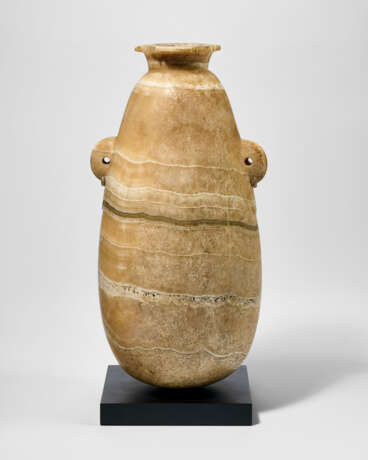 A LARGE EGYPTIAN ALABASTER ALABASTRON - photo 1