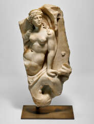 A ROMAN MARBLE SARCOPHAGUS FRAGMENT WITH A NEREID