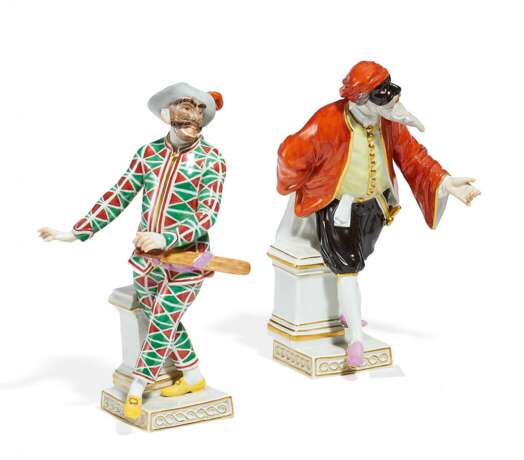 Pantalone und Harlekin aus der Commedia dell' Arte. Meissen - Foto 1