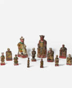 Asian products and art. Group of fourteen gods and heroes