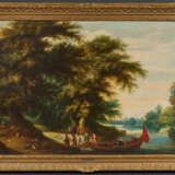 Antwerpener Schule. Forest Landscape with Distinguished Company at the Ferry Boat - photo 2