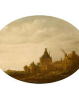 Jacob van der Croos. Dünenlandschaft mit befestigter Stadt