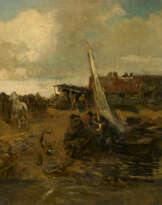 Gregor von Bochmann. Fischerboote vor einem estnischen Gehöft