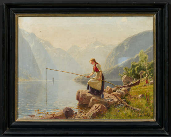 Hans Dahl. Angelndes Mädchen am Fjord - photo 2