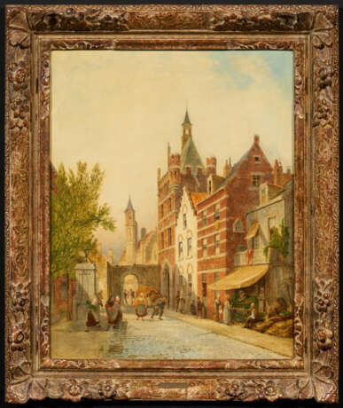 Pieter Cornelis Dommersen. Straßenszene in Brügge - photo 2