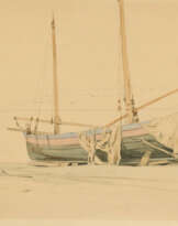 Eugène Gustav Dücker. Aufliegende Fischerboote auf Capri