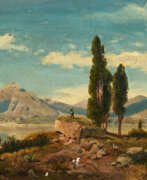 Альберт Фламм. Albert Flamm. Italienische Landschaft mit Hirten