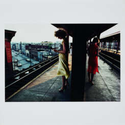 Bruce Davidson. Subway platform. New York City, USA