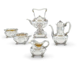 AN AMERICAN SILVER FIVE-PIECE TEA AND COFFEE SERVICE