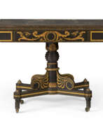 Сlassicisme. A CLASSICAL GILT-STENCILED AND SIMULATED ROSEWOOD CARD TABLE