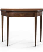 Federal style (1780–1820). A FEDERAL EAGLE-INLAID MAHOGANY CARD TABLE