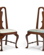 Queen Anne (1702-1714). TWO QUEEN ANNE CHERRYWOOD SIDE CHAIRS