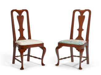 TWO QUEEN ANNE CHERRYWOOD SIDE CHAIRS