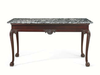 THE CHEW FAMILY CHIPPENDALE CARVED MAHOGANY SLAB TABLE