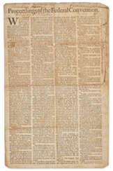 An extremely rare broadsheet printing of the Constitution