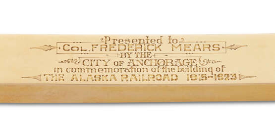 THE ALASKA RAILROAD: AN AMERICAN PRESENTATION 14K GOLD RAILROAD SPIKE - photo 2