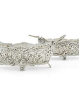 A PAIR OF AMERICAN SILVER TWO-HANDLED SWEETMEAT BASKETS