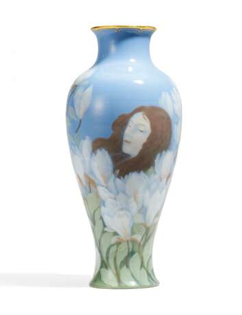 Pâte-sur-pâte Vase mit Nymphe. Meissen - Foto 1
