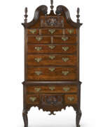 Objets de vertu. A QUEEN ANNE CARVED MAHOGANY HIGH CHEST-OF-DRAWERS