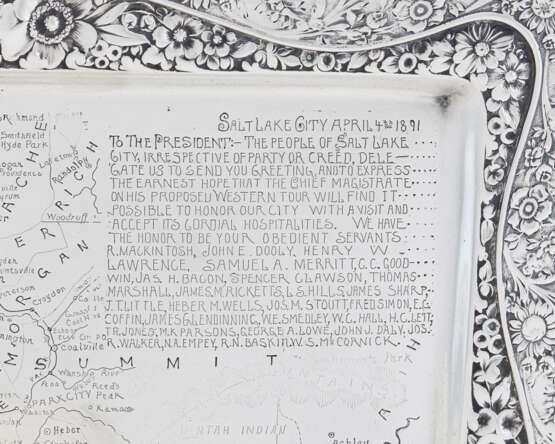 SALT LAKE CITY, UTAH: AN AMERICAN SILVER PRESENTATION SALVER OF PRESIDENTAL INTEREST - Foto 2