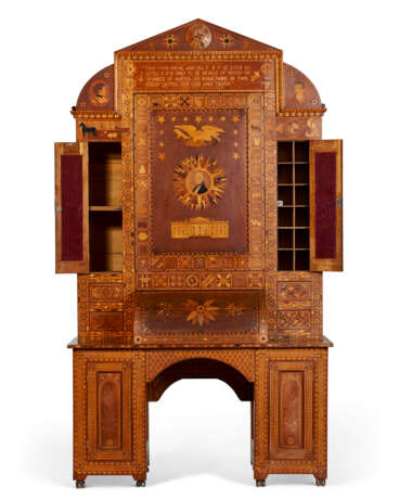 A MARQUETRY AND PARQUETRY-INLAID WALNUT DESK-AND-BOOKCASE - photo 4