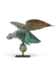 A MOLDED GILT COPPER AND ZINC EAGLE WEATHERVANE