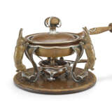 AN AMERICAN SILVER-MOUNTED COPPER AND OAK CHAFING DISH - photo 1