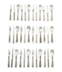 A RARE AMERICAN SILVER AND MIXED-METAL DESSERT FLATWARE SERVICE