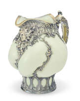 AN AMERICAN SILVER-MOUNTED BLOWN GLASS PITCHER