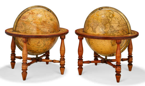 A NEAR PAIR OF ENGRAVED LORING`S CELESTIAL AND TERRESTRIAL TABLE GLOBES - photo 4