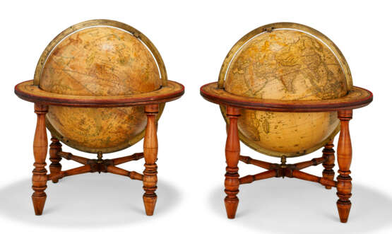 A NEAR PAIR OF ENGRAVED LORING`S CELESTIAL AND TERRESTRIAL TABLE GLOBES - photo 5