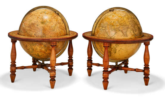 A NEAR PAIR OF ENGRAVED LORING`S CELESTIAL AND TERRESTRIAL TABLE GLOBES - photo 6