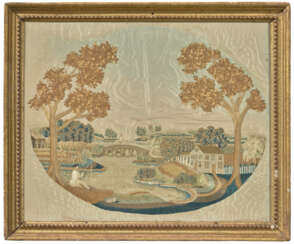 A SILK-ON-SILK EMBROIDERY PICTURE