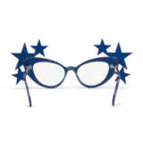 A PAIR OF GLITTERED-STAR AND DIAMANTE-ENCRUSTED BLUE-LACQUERED SPECTACLES - фото 4